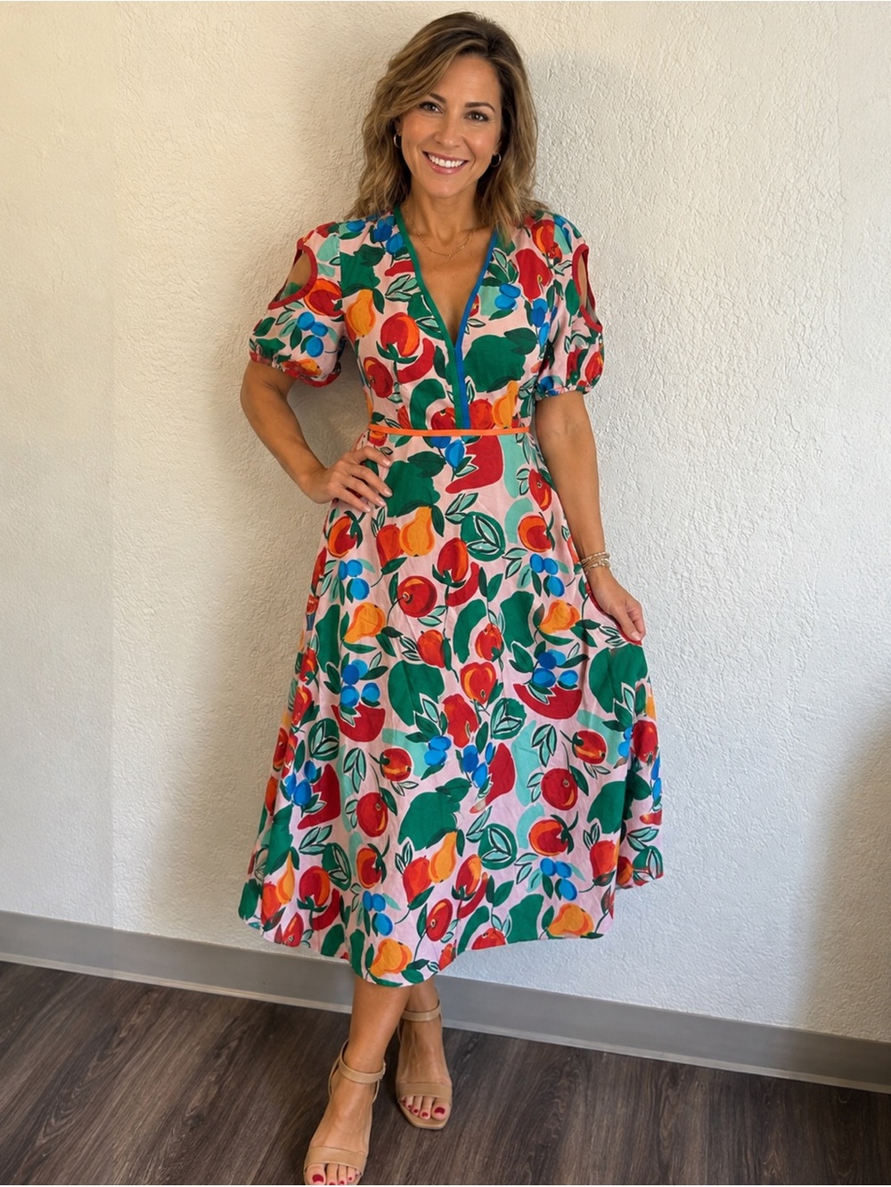 Farm RIO  fruits / heart sleeves Dress XS NWT - Picture 2 of 16